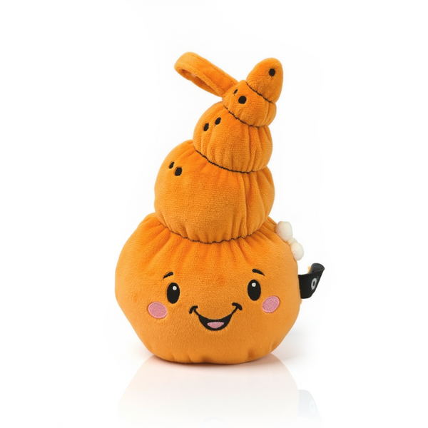 Produktbild Lenabie Mia (Muschel) in der Frontansicht – weiches Audio-Kuscheltier für Babys und Kinder, kompatibel mit dem Lenabo Smart Speaker, mit praktischer Aufhängeschlaufe und freundlichem Design